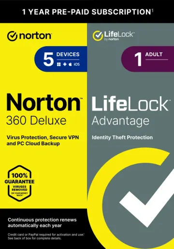Norton 360 with LifeLock Advantage product boxshot